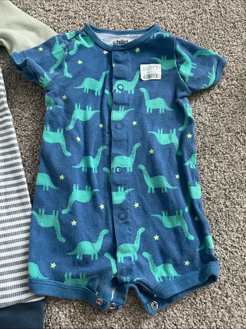GAP Green & Navy Striped and Dino Print Kids Pajama Bundle